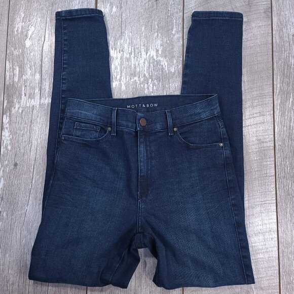 Mott & Bow Jeans Womens 28x30 Blue High Rise Skinny Stretch Dark Denim Pants - Picture 4 of 9